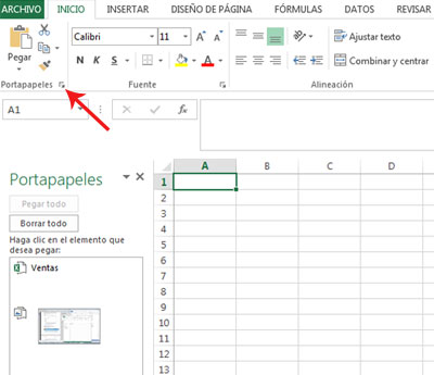 El portapapeles en Excel 2013