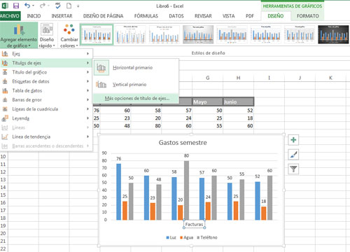 Modificar los rótulos en Excel 2013