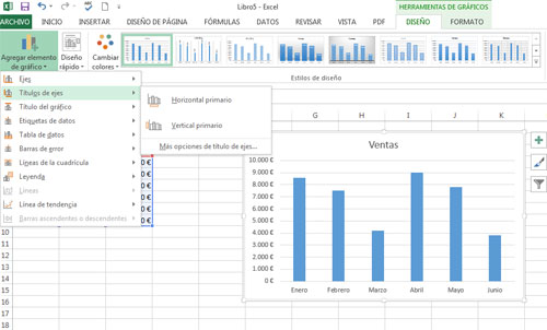 Rótulos de los ejes en Excel 2013