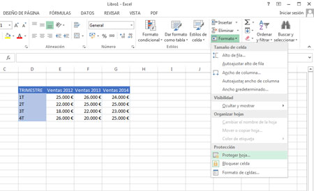 Proteger hoja de cálculo en Excel 2013