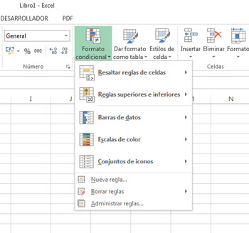 Formato condicional en Excel 2013